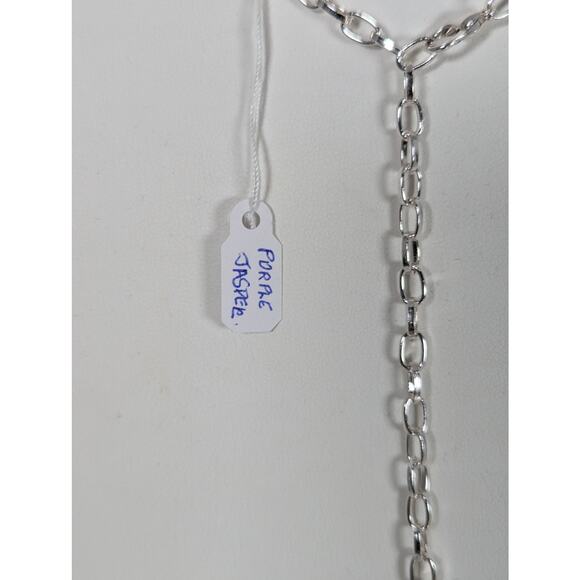 Purple Jasper Donut stone SF SP wire wrapped,Adjustable Chain to 24"Lobster clas - Picture 5 of 8